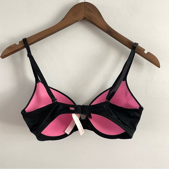 PINK Victoria’s Secret | Women’s Solid Black Wear Everywhere Push-Up Bra 32D - Picture 5 of 8